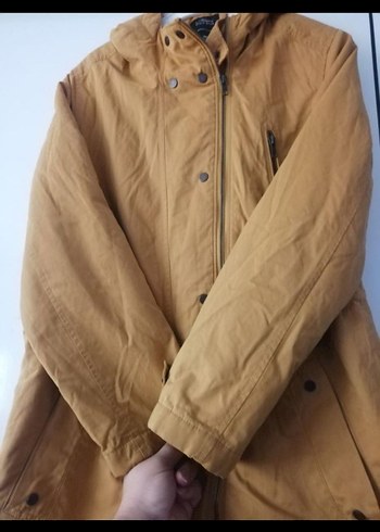 Bej Düğmeli Midi Kadın Ceket - Görsel 3