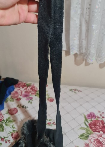 Gri Uzun Yün Kadın Hırka - Görsel 8