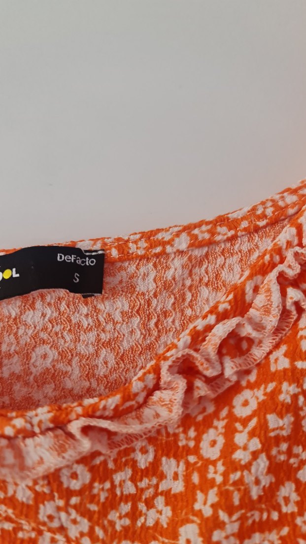 Turuncu Renkli Midi Boy Salaş Elbise - Görsel 5