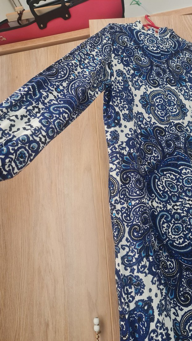 Diger Mavi Bohem Uzun Kollu Elbise - Görsel 2