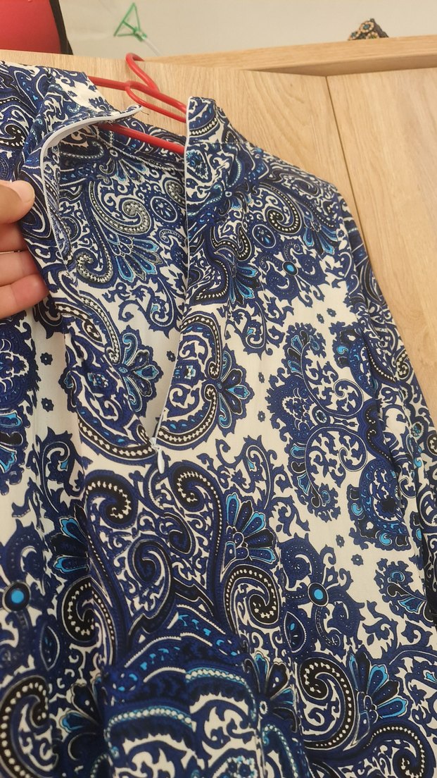 Diger Mavi Bohem Uzun Kollu Elbise - Görsel 3