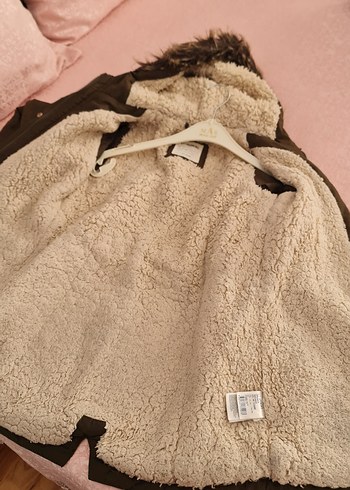 Haki renginde kız çocuk mont - Görsel 8