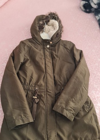 Haki renginde kız çocuk mont - Görsel 4