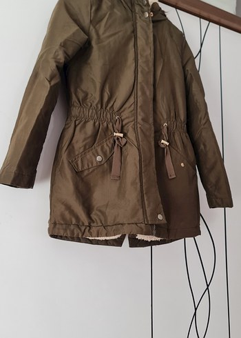 Haki renginde kız çocuk mont - Görsel 2