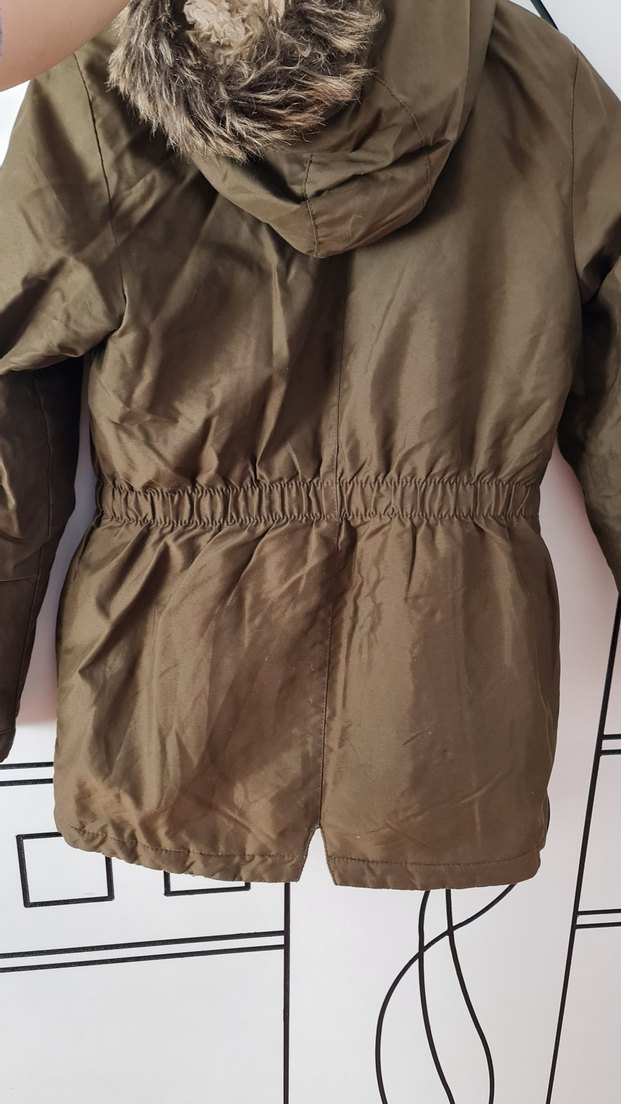 Haki renginde kız çocuk mont - Görsel 3