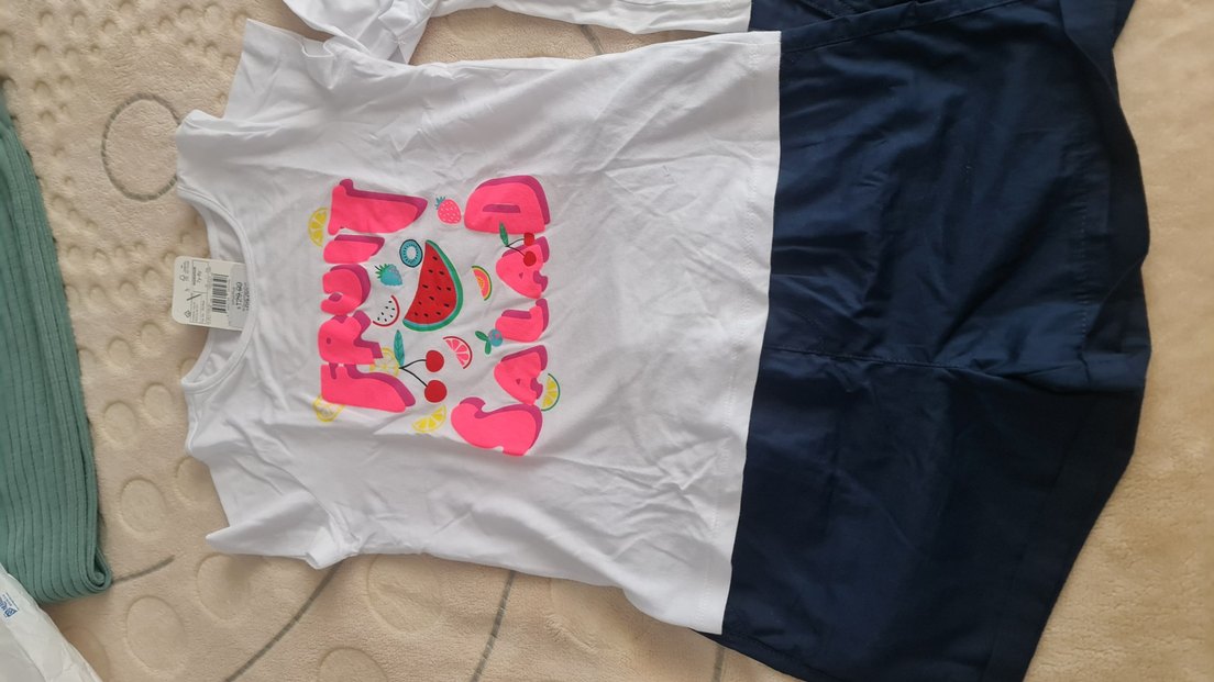 Renkli Baskılı Kısa Kollu Bebek Kız Takımı - Görsel 4