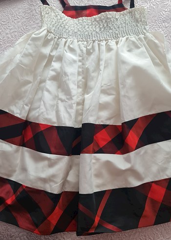 Kareli Askılı Kız Elbise - Görsel 6