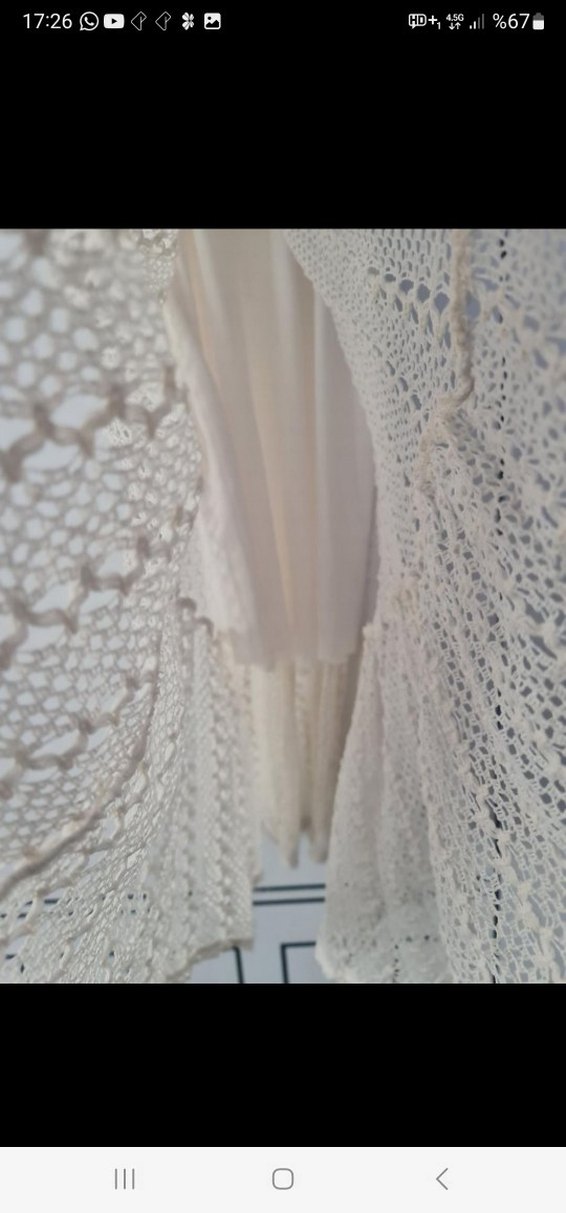 Diger Beyaz Keten Bohem Uzun Elbise - Görsel 3