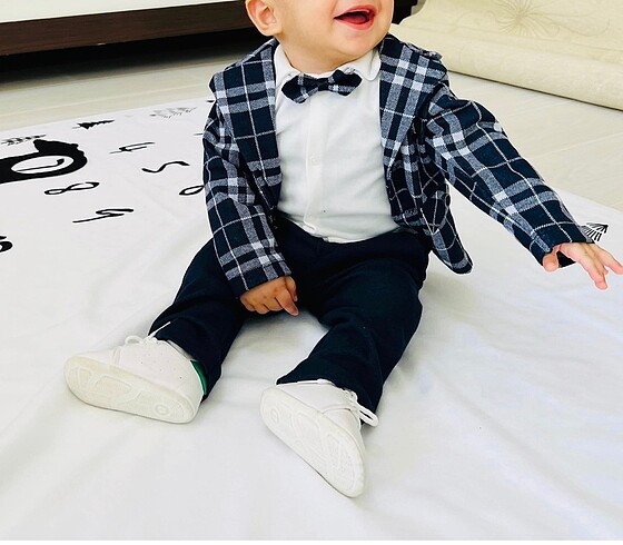 6 Ay Beden lacivert Renk Erkek bebek takım elbise seti