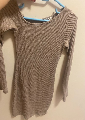 Gri Kadın Triko Uzun Kollu Elbise - Görsel 3