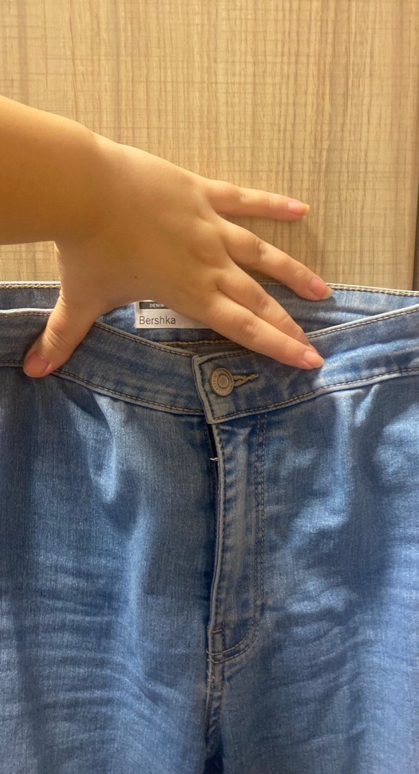 Düğmeli Mavi Denim Kadın Jean - Görsel 2