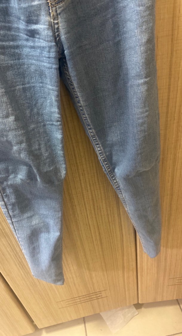 Düğmeli Mavi Denim Kadın Jean - Görsel 4