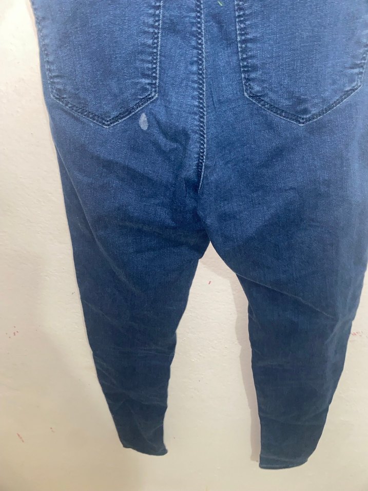 Düğmeli Mavi Kadın Denim Pantolon - Görsel 3