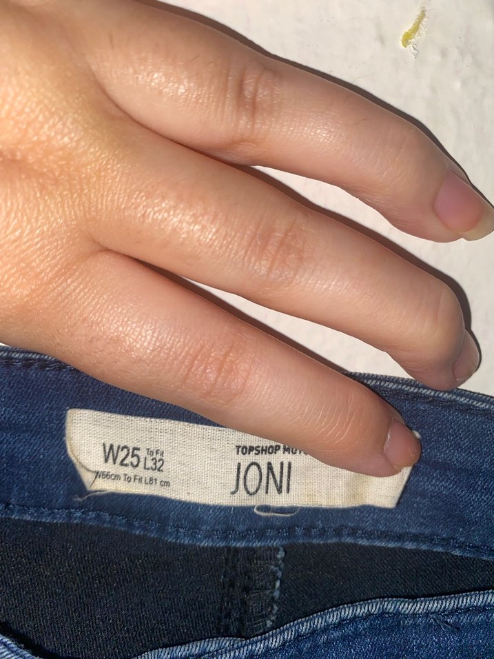 Düğmeli Mavi Kadın Denim Pantolon - Görsel 4