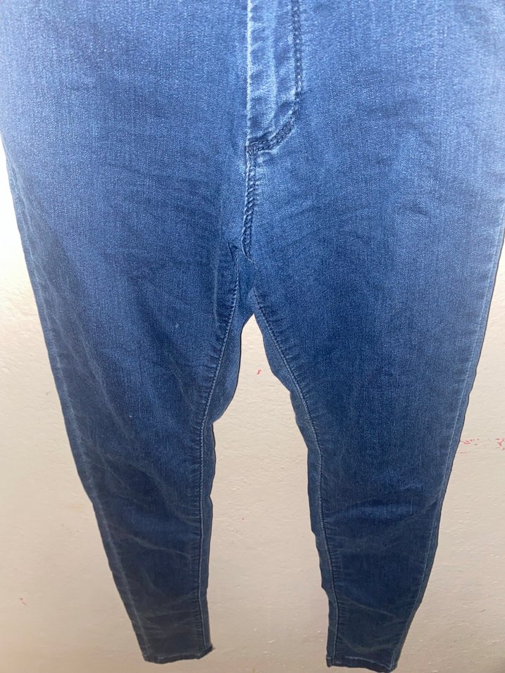 Düğmeli Mavi Kadın Denim Pantolon - Görsel 2