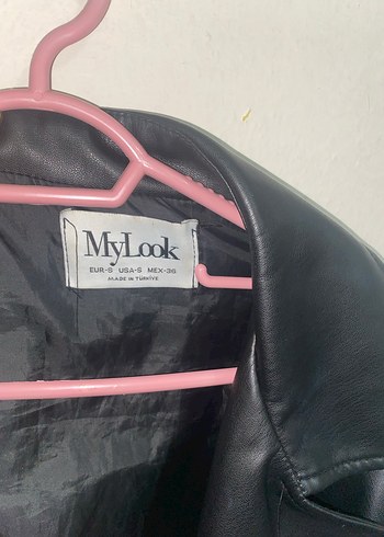 Kısa Siyah Deri Kadın Ceket - Görsel 4