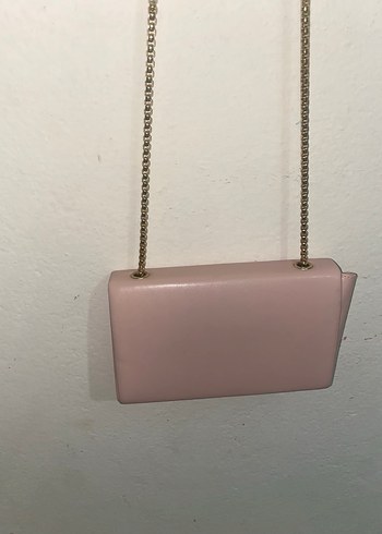 Pembe Zincir Detaylı Deri Kadın Çanta - Görsel 6