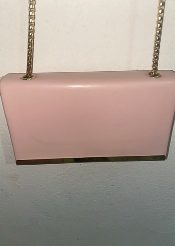 Pembe Zincir Detaylı Deri Kadın Çanta - Görsel 2