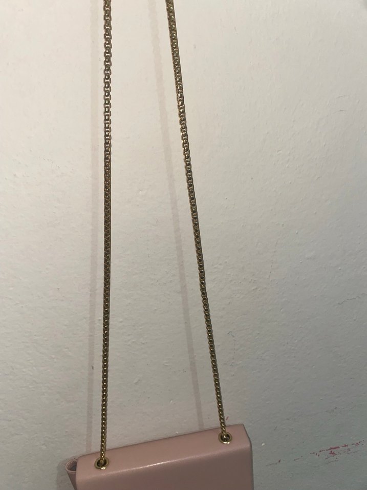 Pembe Zincir Detaylı Deri Kadın Çanta - Görsel 3