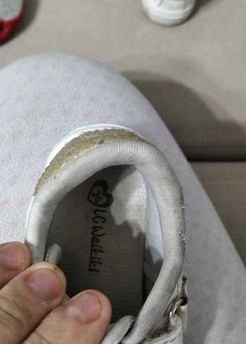 Kız Çocuk Beyaz Cırtcırtlı Spor Ayakkabı - Görsel 4