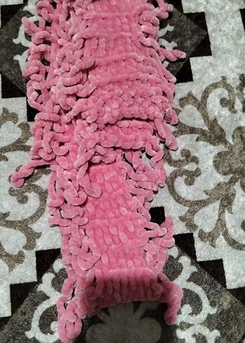 Pembe Çocuk Örgü Bere ve Atkı Takımı - Görsel 3