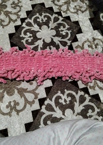 Pembe Çocuk Örgü Bere ve Atkı Takımı - Görsel 4