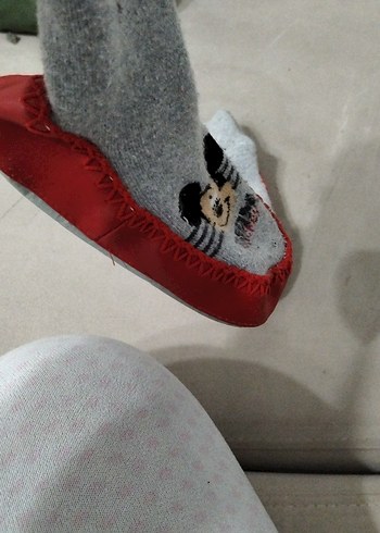 Çocuk Örme Sıcak Kırmızı Ev Terliği - Görsel 4