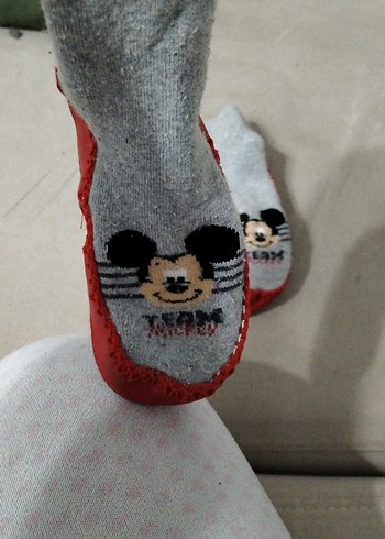 Çocuk Örme Sıcak Kırmızı Ev Terliği - Görsel 3