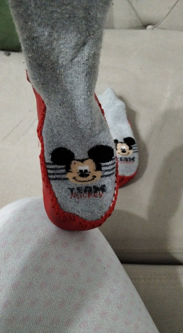 Çocuk Örme Sıcak Kırmızı Ev Terliği - Görsel 3