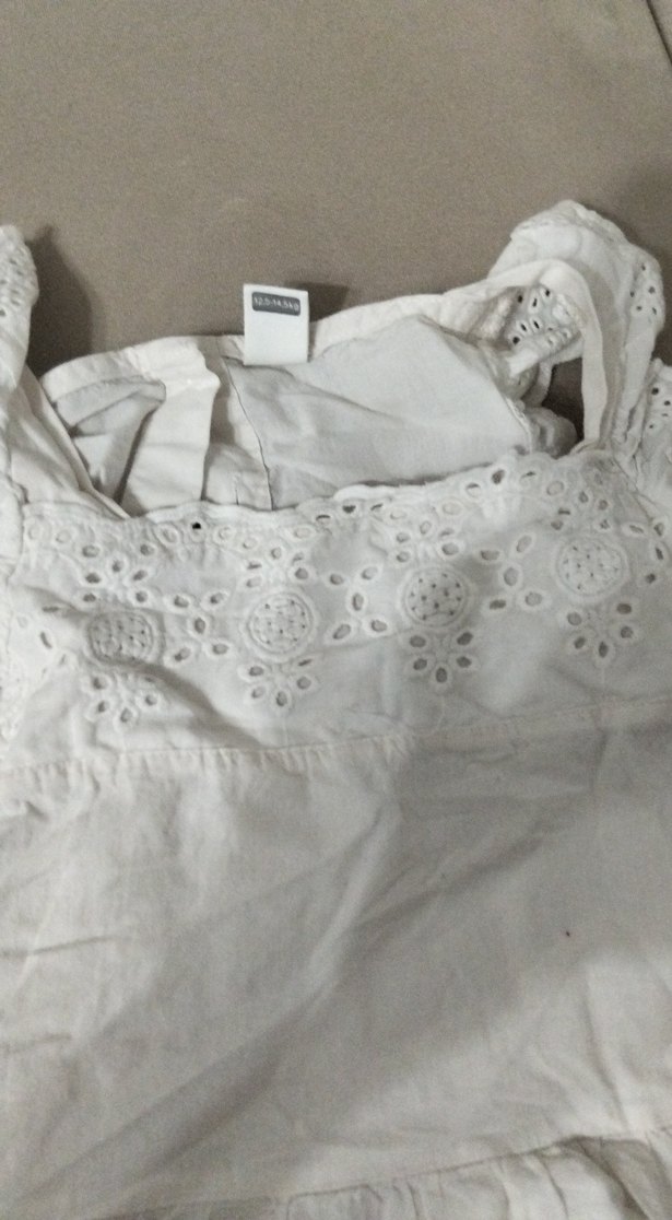 Beyaz Keten Mini Bluz, Fırfırlı, Bohem Stil - Görsel 2