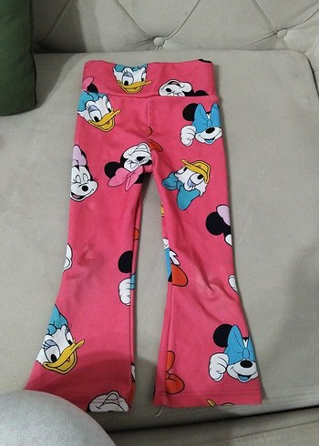 Kız Çocuk Mor Baskılı Streç Tayt - Görsel 4