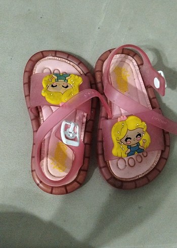 Kız Çocuk Pembe Baskılı Tokalı Terlik - Görsel 3