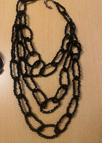 Siyah Gotik Mini Boncuklu Kadın Kolye - Görsel 3