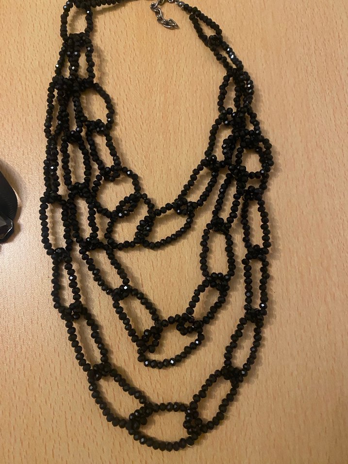 Siyah Gotik Mini Boncuklu Kadın Kolye - Görsel 3