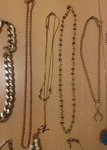 Bohem Tarzı Boncuklu Altın Renk karışık Kolye - Görsel 3