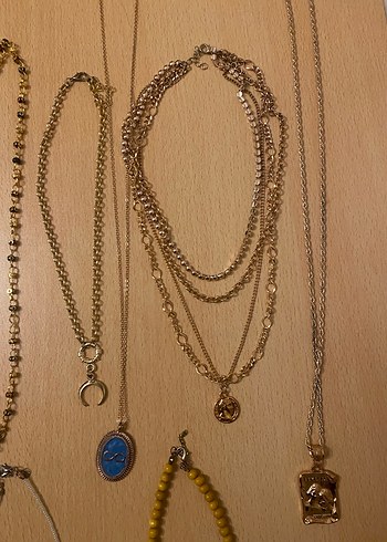 Bohem Tarzı Boncuklu Altın Renk karışık Kolye - Görsel 4