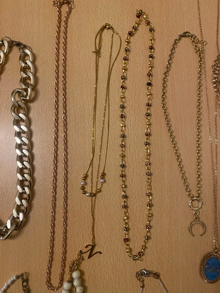 Bohem Tarzı Boncuklu Altın Renk karışık Kolye - Görsel 3