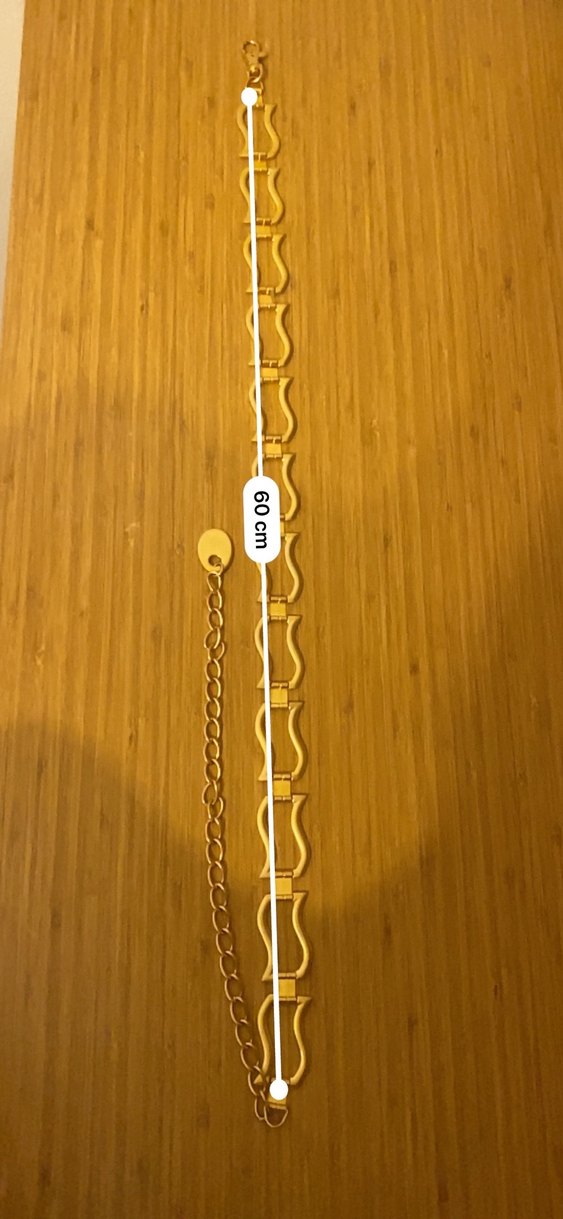 Zincir Detaylı Parlak Altın Rengi Kadın Kemer - Görsel 3