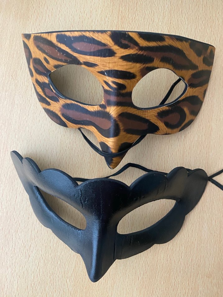 Leopar Desenli Mini Deri Maske Seti - Görsel 4