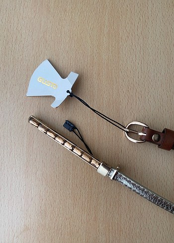 Siyah, altın ve Kahverengi deri Kemerler - Görsel 3