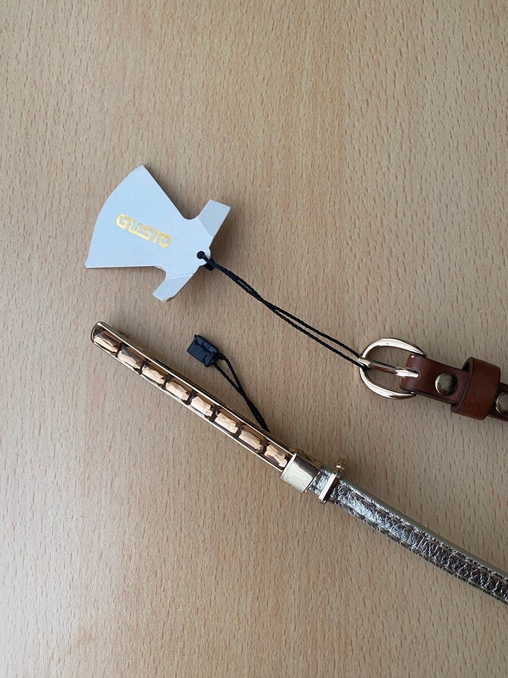 Siyah, altın ve Kahverengi deri Kemerler - Görsel 3