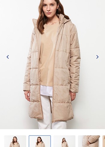 Bej Uzun Süet Kadın Mont - Görsel 2