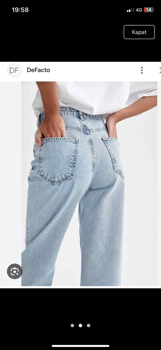 DeFacto Kadın Açık Mavi Regular Fit Denim Pantolon - Görsel 2