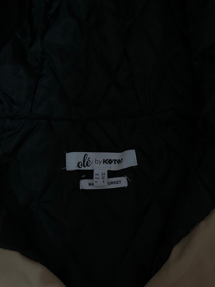 Bej Kadın Kapüşonlu Rahat Ceket - Görsel 4