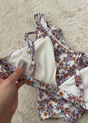 s Beden çeşitli Renk Çiçek Desenli, Dantelli, Bohem Bikini Takımı