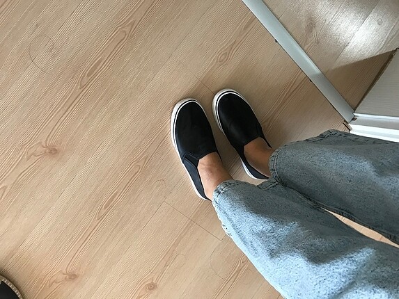 Siyah deri espadril
