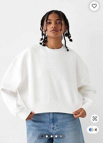 Oversize beyaz sweatshirt
