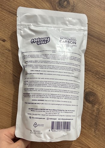 Melomy Pet Aktif Karbonlu Kedi kumu koku giderici 500g - Görsel 4
