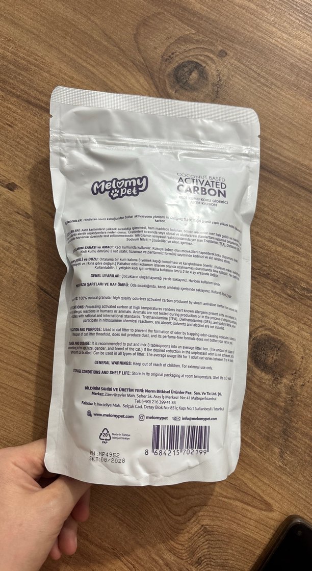 Melomy Pet Aktif Karbonlu Kedi kumu koku giderici 500g - Görsel 4