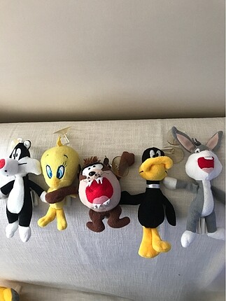 5?li Looney Tunes Vantuzlu Peluş Oyuncakları.